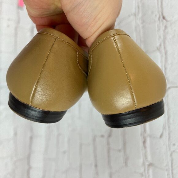 PARTNERS classic beige leather loafers flat shoes size 8M - Picture 3 of 11